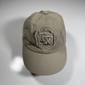 Sports Cap Men Tan Cotton Adjustable Baseball Hat TX Logo Distressed Patch Texas